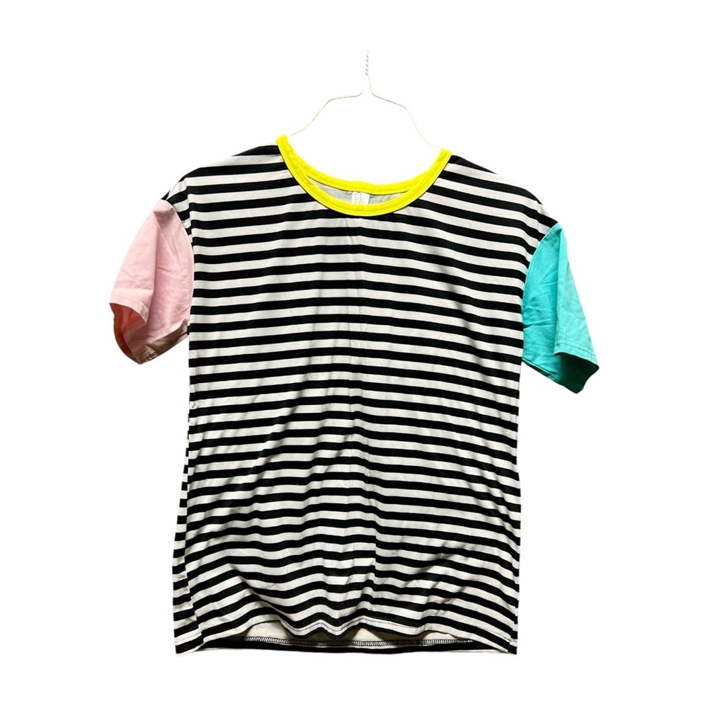 ROMWE Women Crewneck Striped Short Sleeve T-Shirt Top Blouse XS